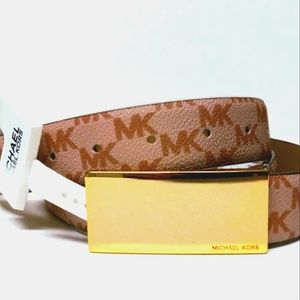 MICHAEL KORS LARGE LIMITED EDITION  PINK MONOGRAM WOMENS BELT